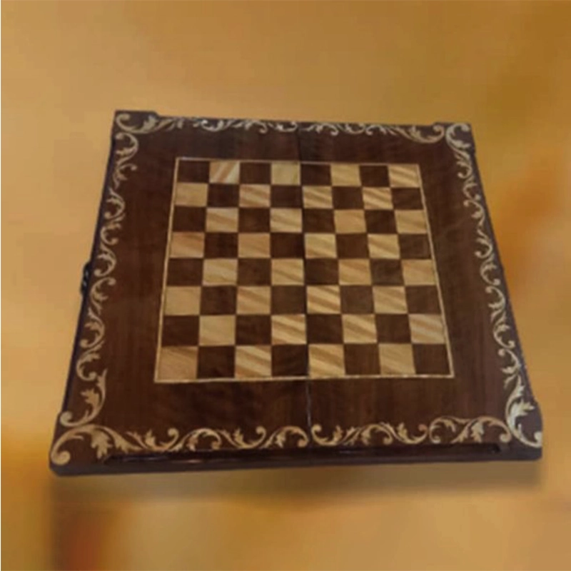 marquetry-natural-wood-backgammon-board تخته شطرنج معرق کاری با چوب طبیعی و طرح اسلیمی