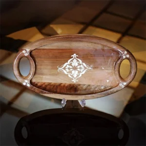 سینی چوبی معرق کاری طرح سنتی