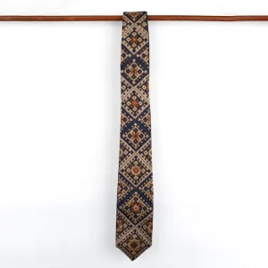 کراوات سوزن دوزی بلوچی طرح هندسی لوزی