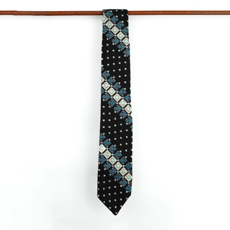 6 کراوات سوزن دوزی بلوچی طرح دوخت مورب الماس