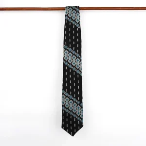 کراوات سوزن دوزی بلوچی طرح دوخت مورب آبی