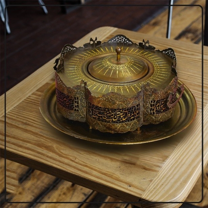 منقل فولادی نقره کوب طرح اسلیمی