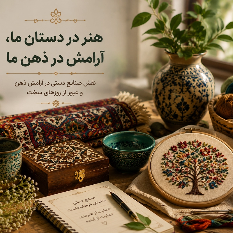 نقش صنایع دستی در آرامش ذهن و تغییرات آن در زمان جنگ