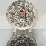 بشقاب قلمزنی مسی دست ساز طرح مرکز عشق