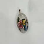 گردنبند سنگ طبیعی دست‌ ساز طرح مرغ خیال