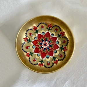 کاسه برنجی مینای خانه‌ بندی دست‌ ساز