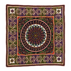 رومیزی (تابلو) پته‌ دوزی طرح چهاربوته بازوبندی