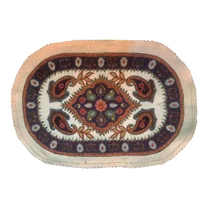 پته رومیزی دست دوز طرح ترنج پارسی