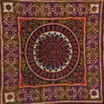 رومیزی (تابلو) پته‌ دوزی طرح چهاربوته بازوبندی