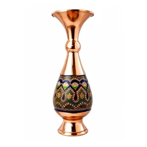 ست رومیزی پته و گلدان مس پرداز طرح نگارستان ایرانی