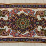 رومیزی پته دوزی با نقوش چهاربوته