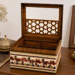 شکلات خوری پته دوزی چوبی طرح ترنج رنگین