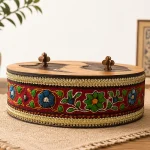 اردو خوری چوبی پته دوزی 2 خانه طرح گل‌نگار
