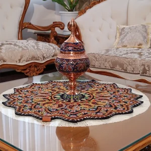 ست رومیزی پته و شکلات‌ خوری مس پرداز طرح شکوه پارسی