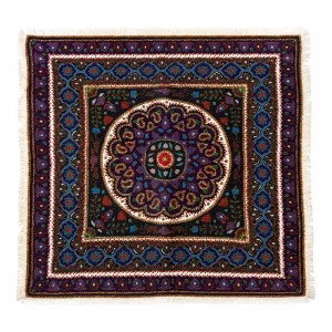 رومیزی پته دوزی طرح ترنج ارغوانی