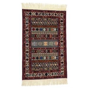 گلیم دستباف شیریکی پیچ طرح نواررنگ