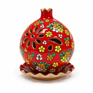 جاشمعی میناکاری سفالی طرح گلستان سرخ