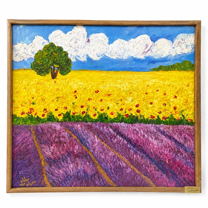 01-spring-meadow-painting تابلو نقاشی رنگ و روغن طرح دشت بهار