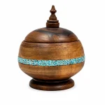 شکلات خوری فیروزه کوبی چوبی طرح کمربند فیروزه