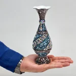 گلدان میناکاری مسی طرح اسلیمی