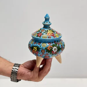 شکلات خوری میناکاری سفالی طرح باغ فیروزه
