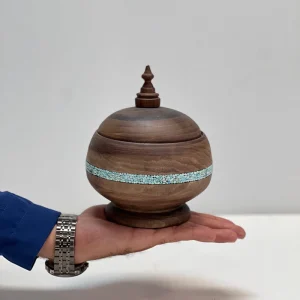 شکلات خوری فیروزه کوبی چوبی طرح کمربند فیروزه