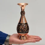 گلدان الماس‌ تراش مسی طرح نقشینه