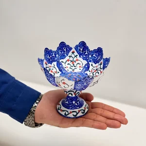شکلات خوری میناکاری مسی طرح گلستان لاجوردی
